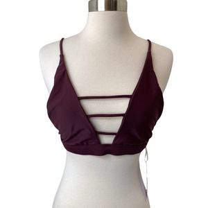 Tobi Women's Strappy Swim Top Dark Purple Medium NWT